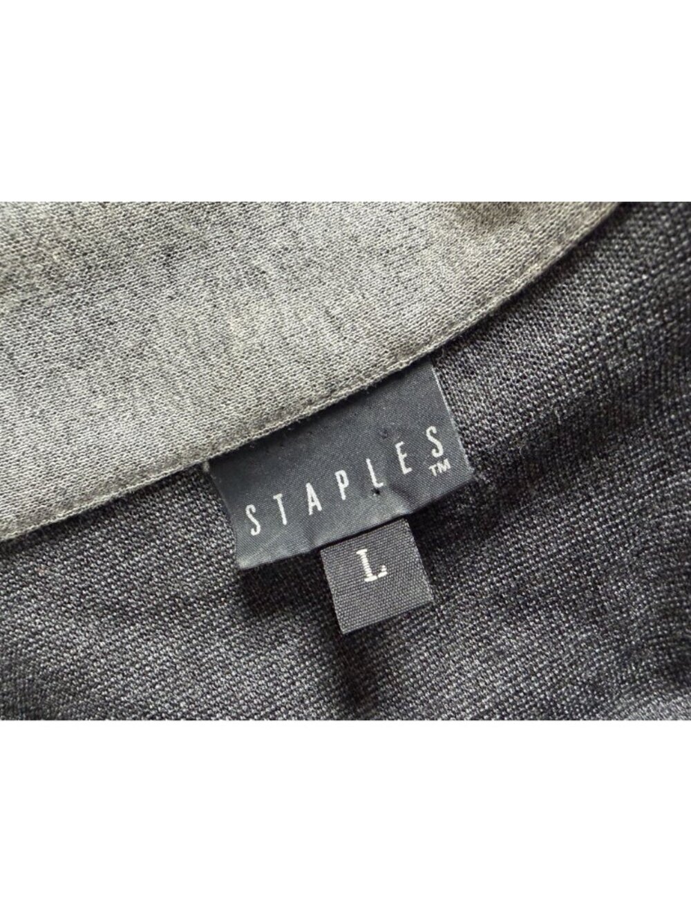 Staples Womens Heather Gray Button-Up Cardigan Sweater Large Lightweight Casual - Picture 3 of 9
